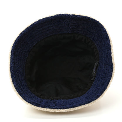 Chanel Cotton Terrycloth CC Cloche Bucket Hat M Beige Navy Blue 7 of 8