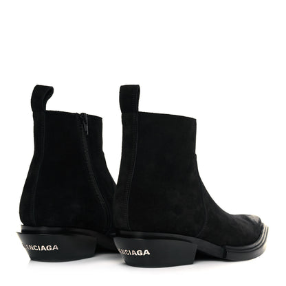 Balenciaga Suede Santiag Western Boots 38.5 Black 4 of 7