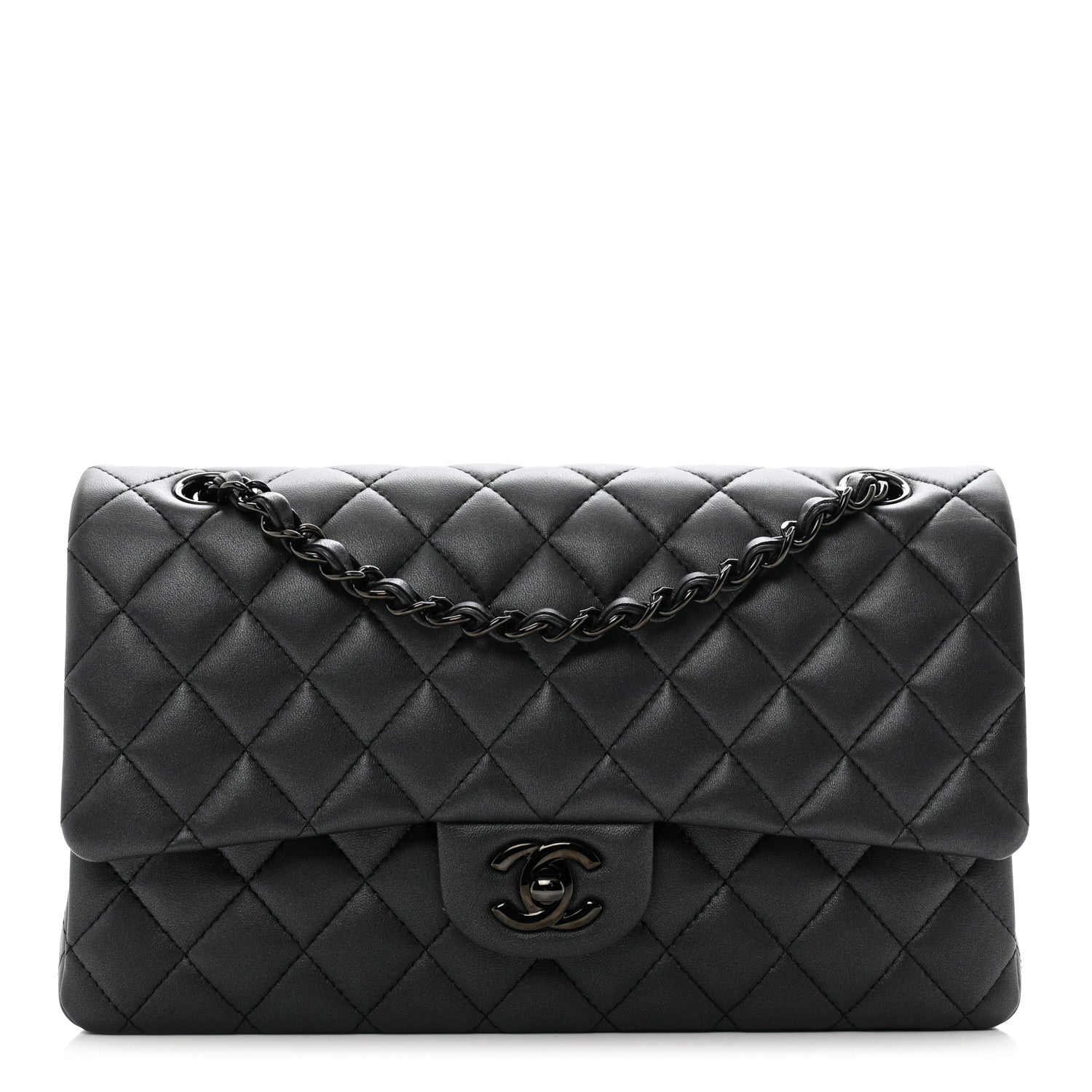 Chanel Lambskin Quilted Medium Double Flap So Black 1 of 11