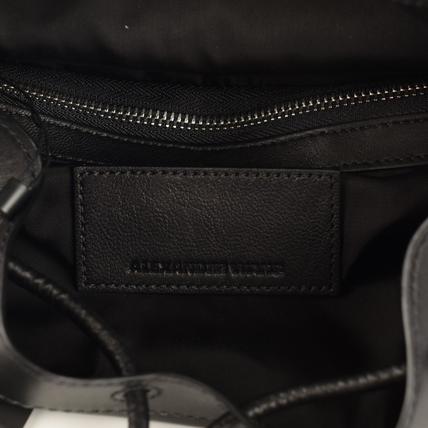 Distressed Lambskin Flat Bucket Bag Erosion Rhodium Hardware
