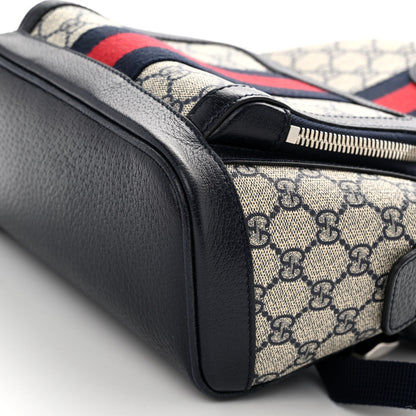 Gucci GG Supreme Monogram Textured Dollar Calfskin Web Small Ophidia Day Backpack Beige Blue Black 9 of 9