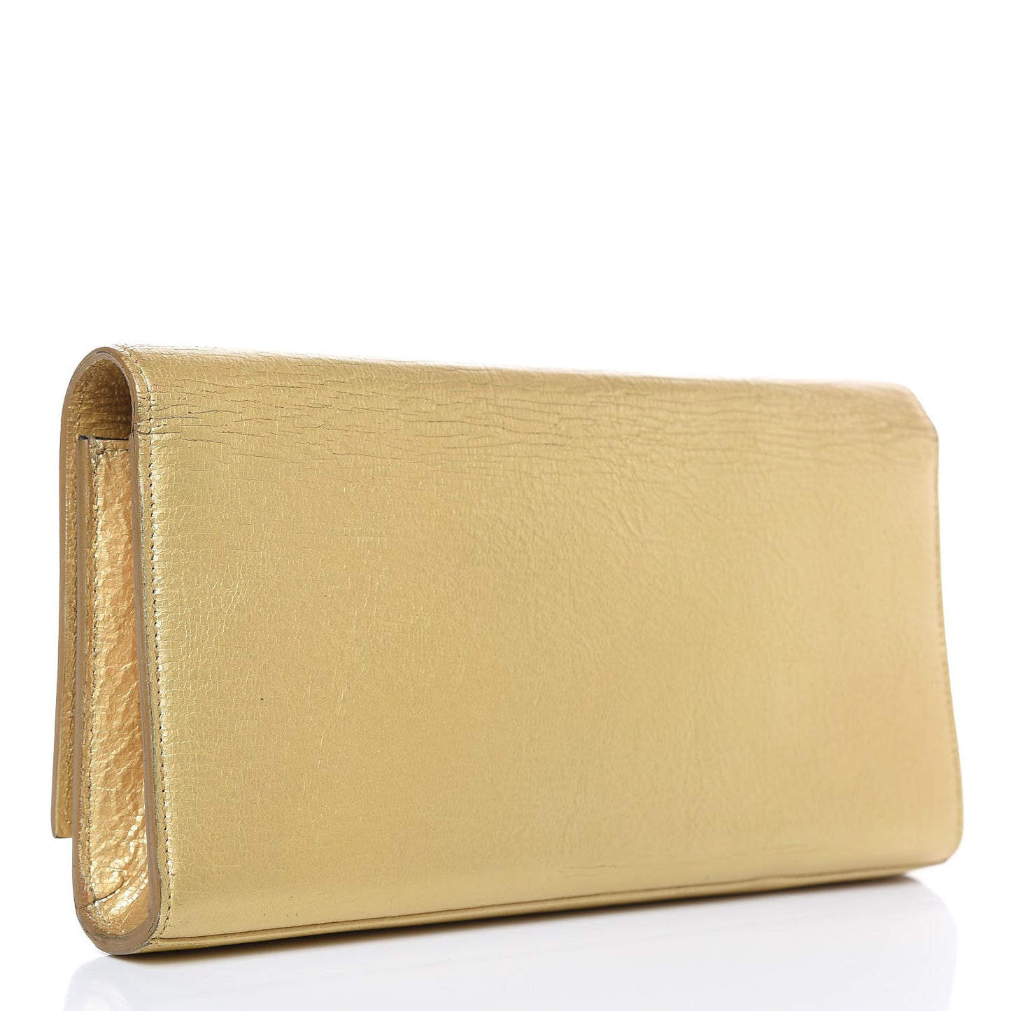 Metallic Calfskin Monogram Cassandre Clutch Gold