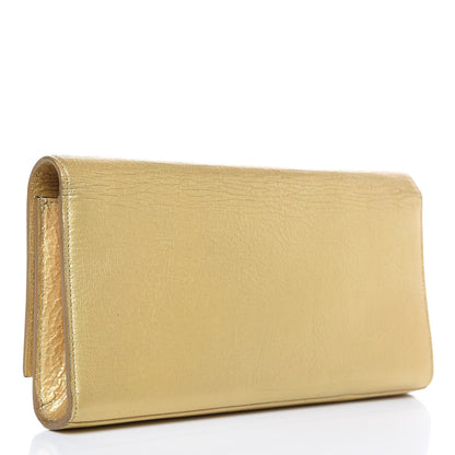 Saint Laurent Metallic Calfskin Monogram Cassandre Clutch Gold 3 of 14