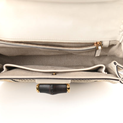 Gucci Calfskin Medium New Bamboo Top Handle Bag White 7 of 10