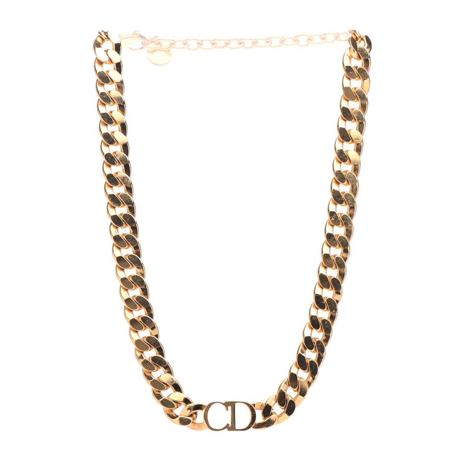Christian Dior Metal Danseuse Etoile Chain Choker Necklace Gold 3 of 5