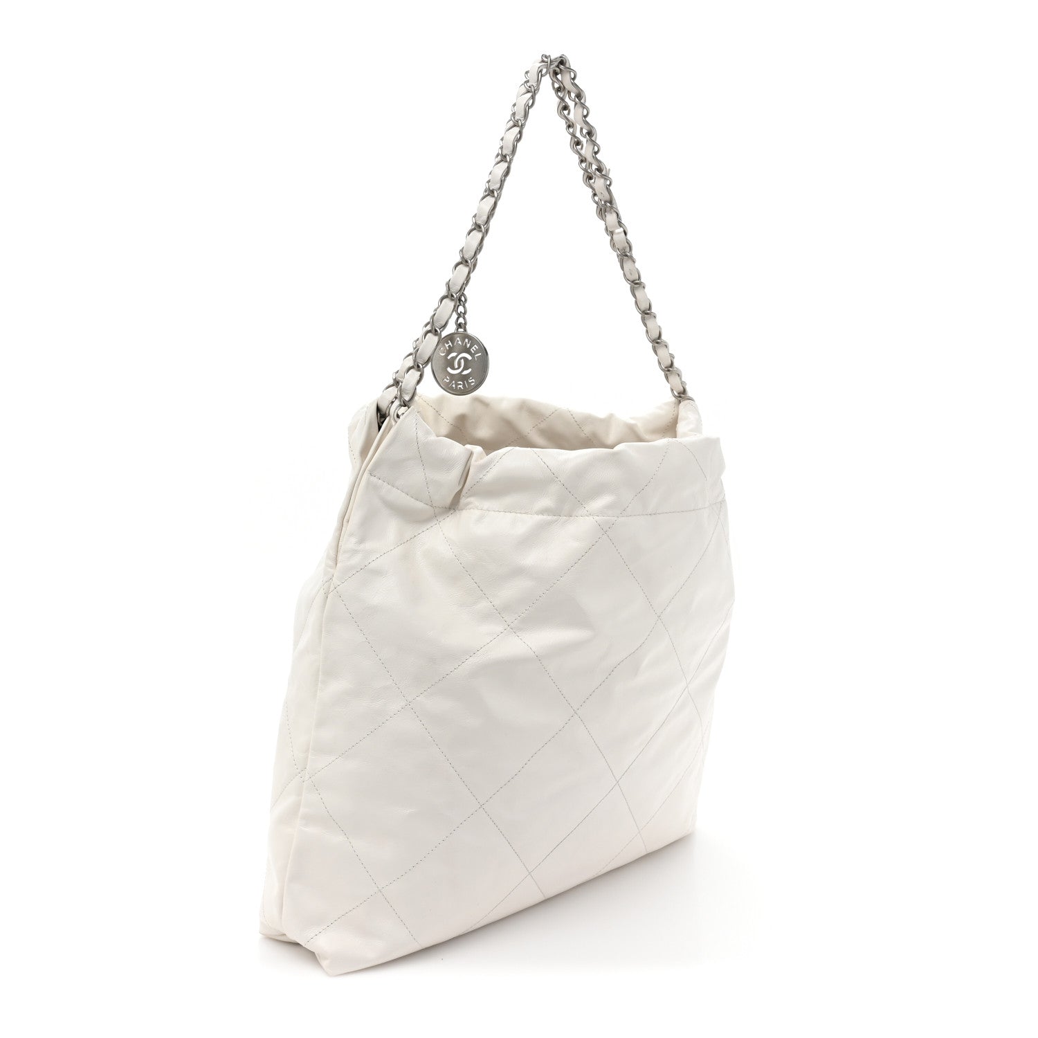 Chanel Shiny Calfskin Quilted Small Chanel 22 White 4 of 13