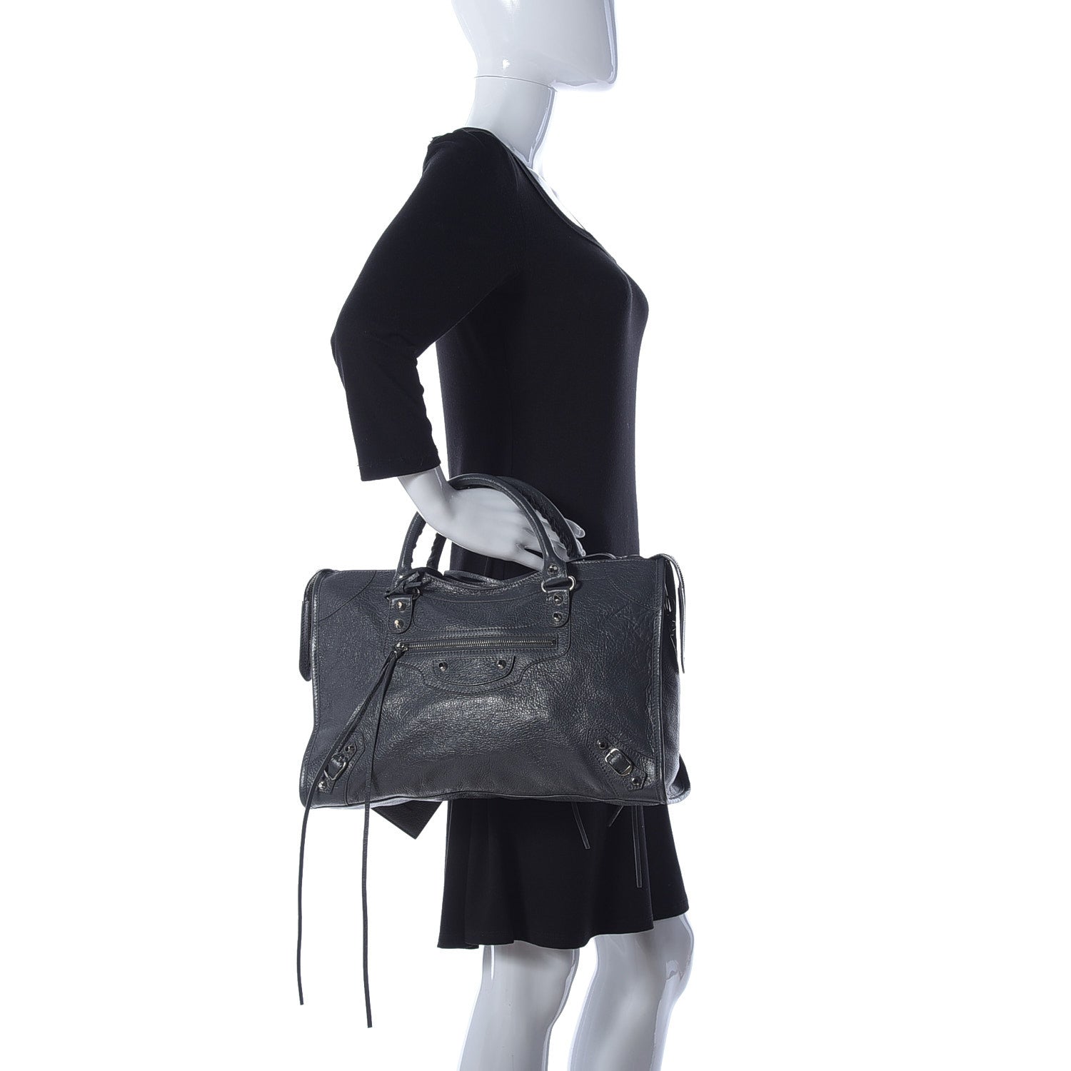 Balenciaga Agneau Classic Silver Hardware City Gris Fossile 3 of 10