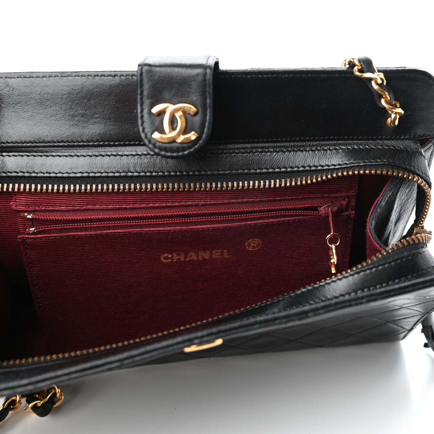 Chanel Lambskin Quilted Shoulder Bag Black 5 of 10