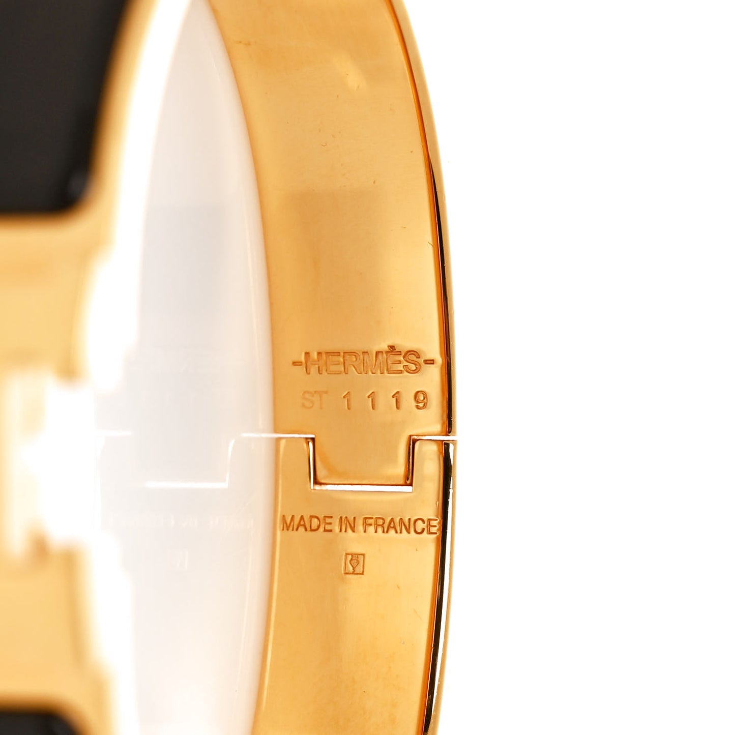 Enamel Narrow Clic Clac H Bracelet GM Black
