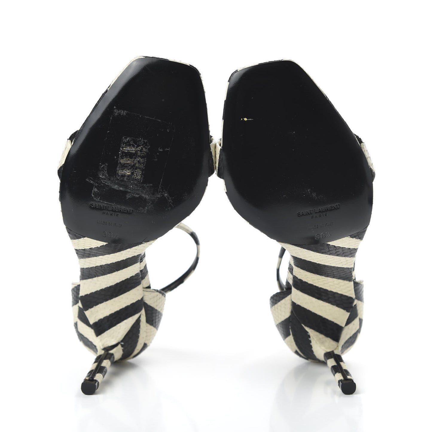 Snakeskin Striped Amber 85 Heel 38.5 Black Off White