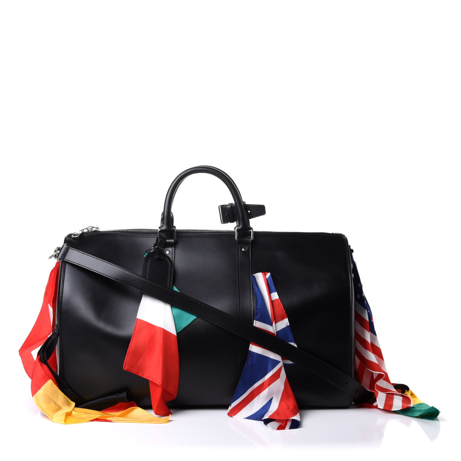Louis Vuitton Calfskin Flags Keepall Bandouliere 50 Black 1 of 13