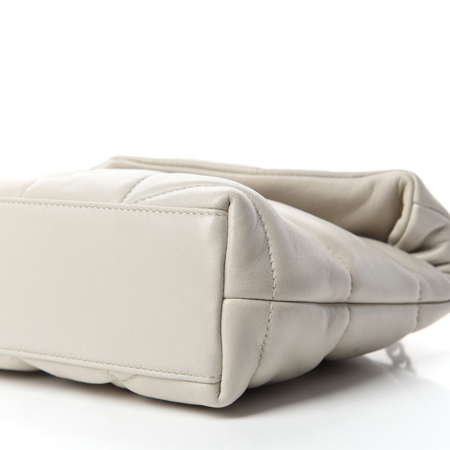 Saint Laurent Lambskin Quilted Toy Loulou Puffer Monogram Chain Satchel Crema Soft 7 of 13