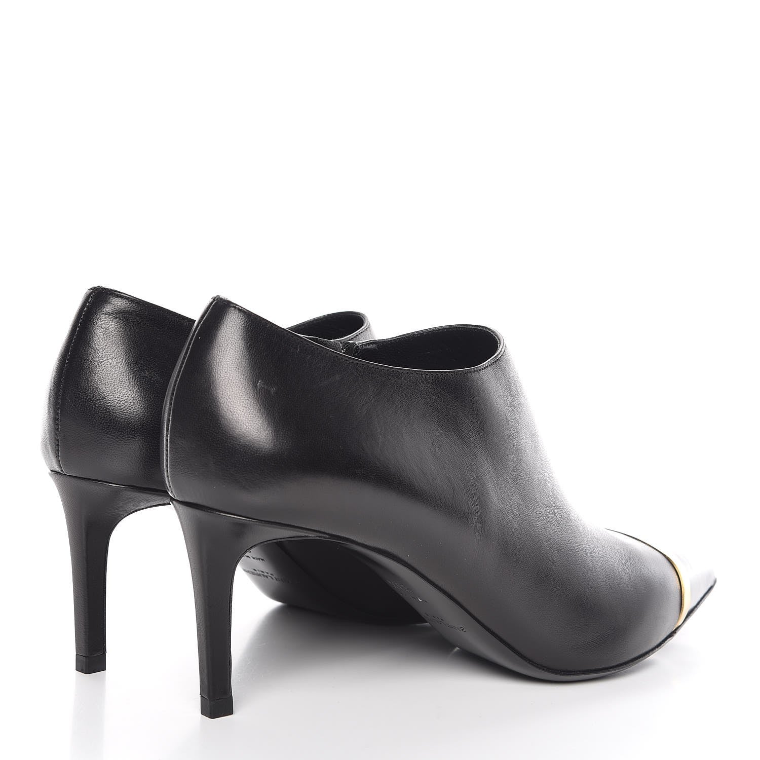Saint Laurent Nappa Cap Toe Ankle Boots 38.5 Black 4 of 9