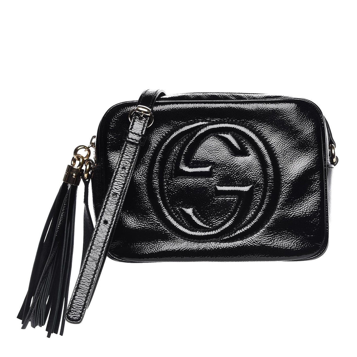 Soft Patent Small Soho Disco Bag Black