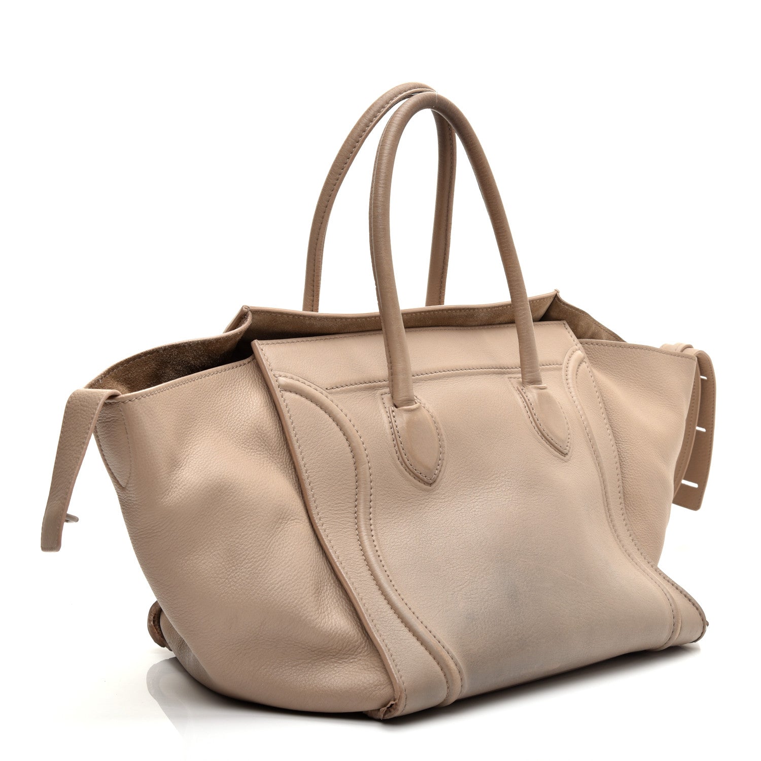 Celine Supple Calfskin Medium Phantom Luggage Beige 3 of 10
