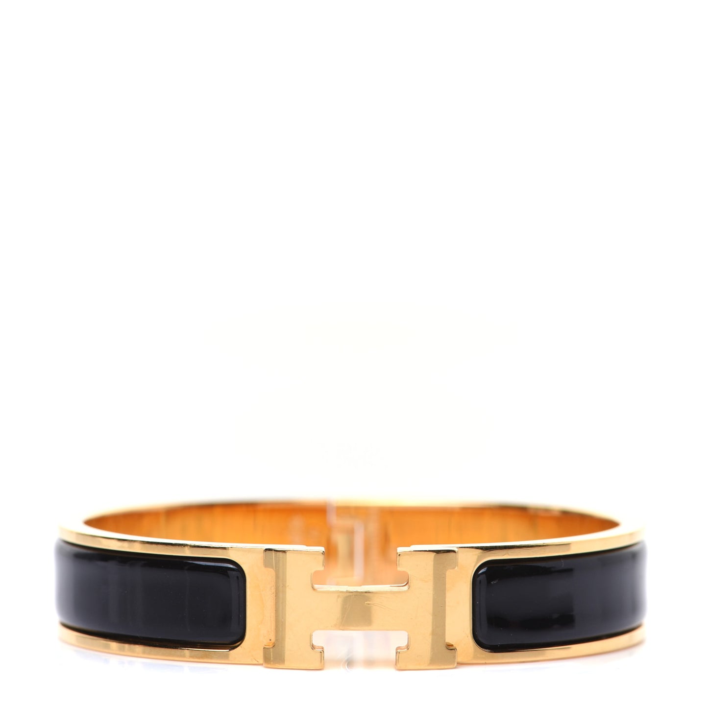 Enamel Narrow Clic Clac H Bracelet PM Black
