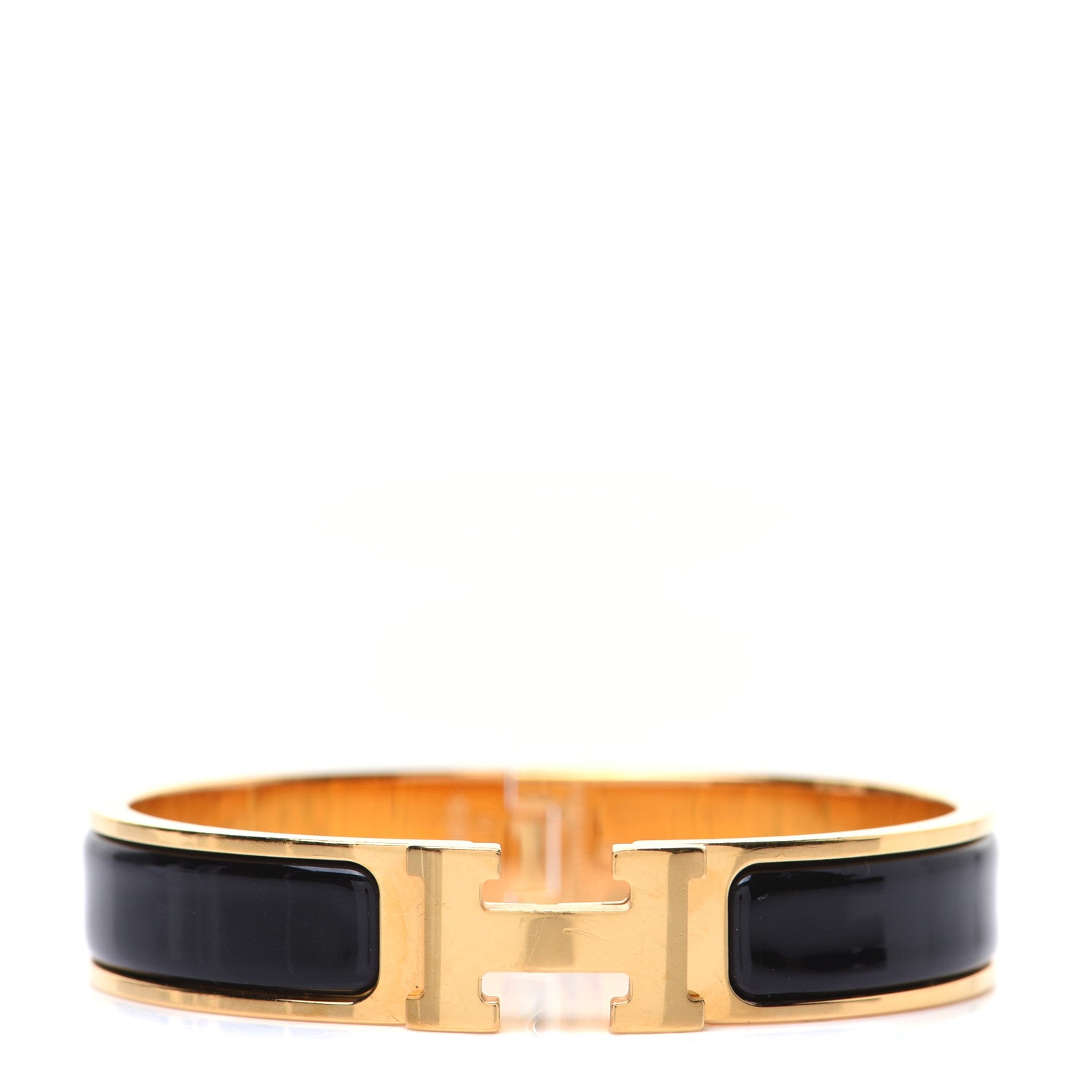 Hermes Enamel Narrow Clic Clac H Bracelet PM Black 1 of 6