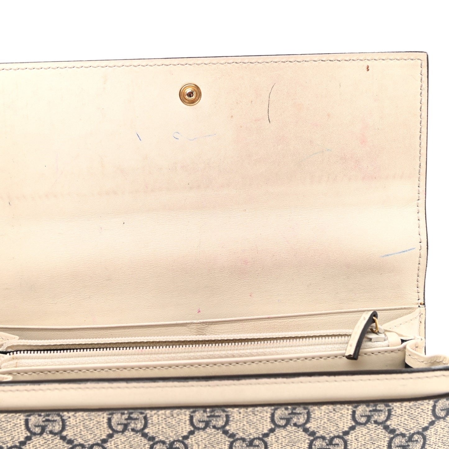 Calfskin GG Supreme Monogram Continental Wallet Black