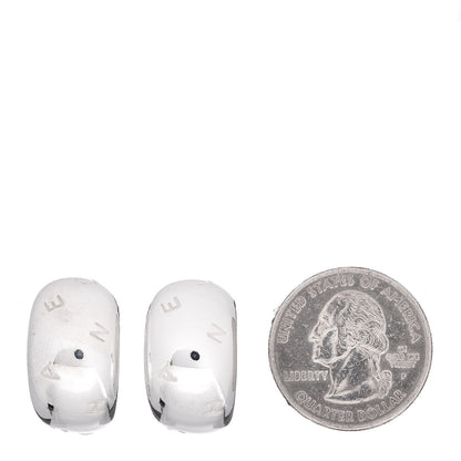 Chanel Sterling Silver Logo Clip-On Earrings 2 of 5