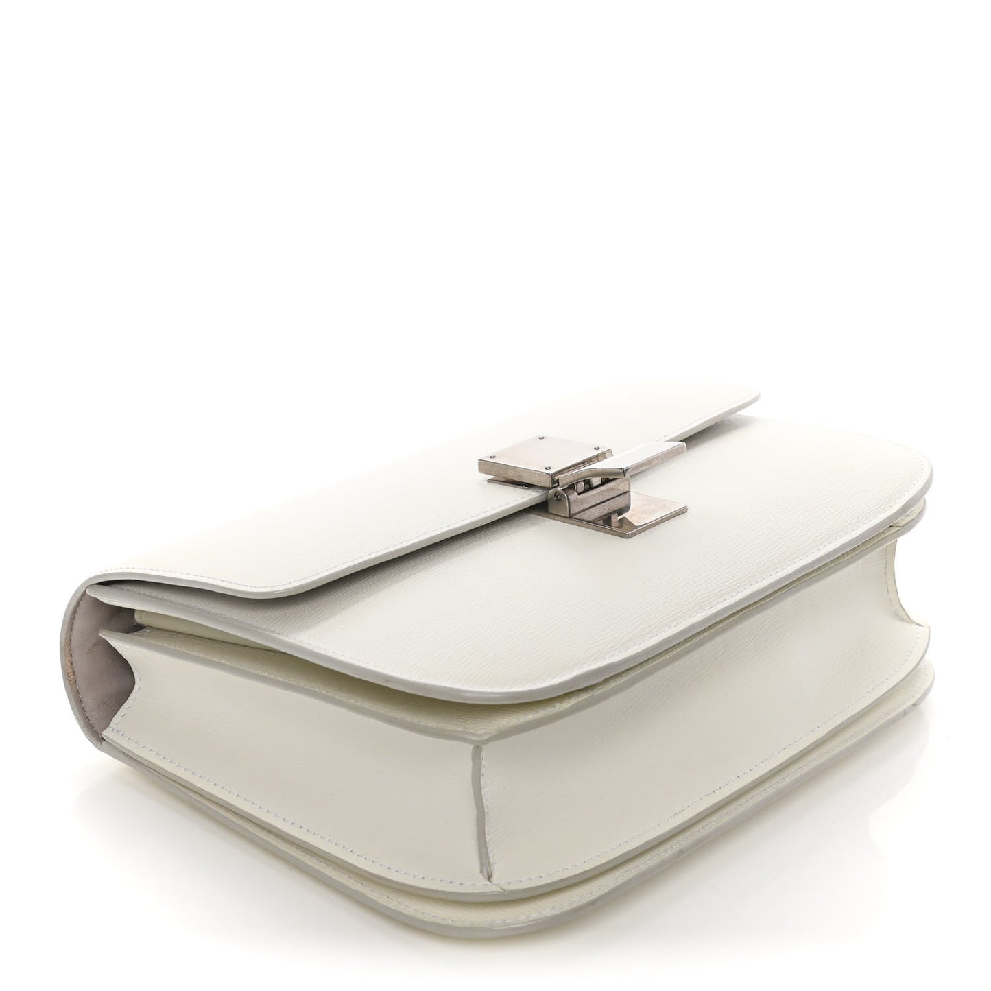 Liege Calfskin Medium Classic Box Flap Bag White
