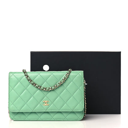 Chanel Caviar Quilted Wallet on Chain WOC Green 13 of 13