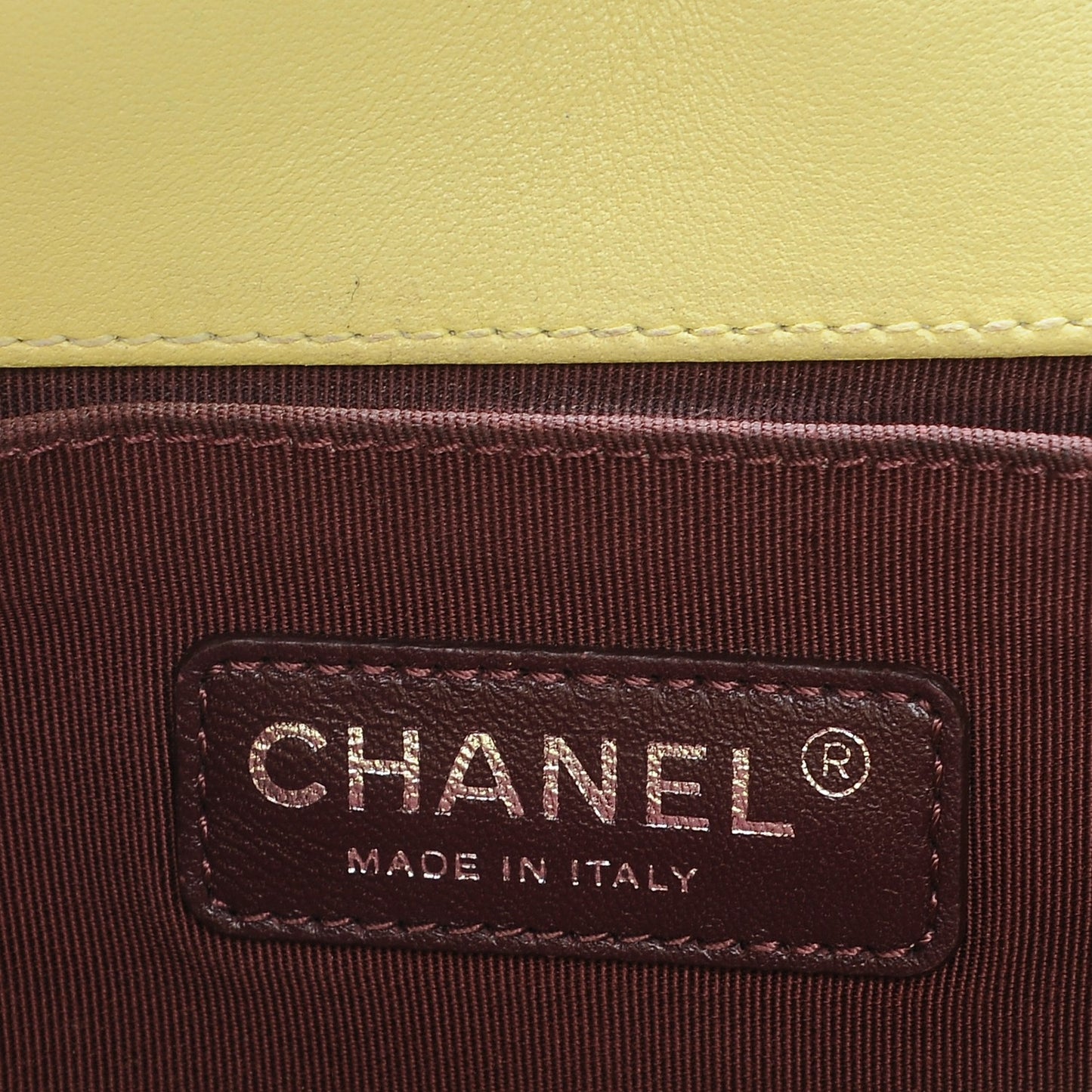 Wrinkled Lambskin Chevron Quilted Medium Boy Flap Yellow