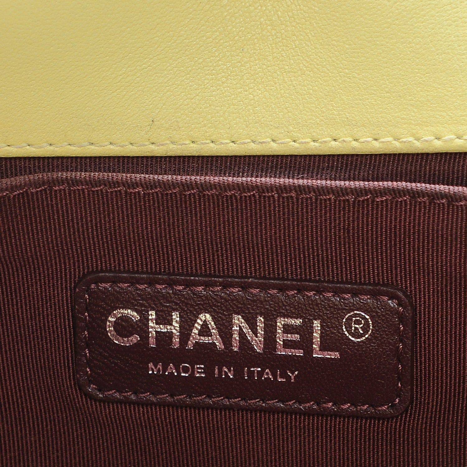Chanel Wrinkled Lambskin Chevron Quilted Medium Boy Flap Yellow 6 of 9