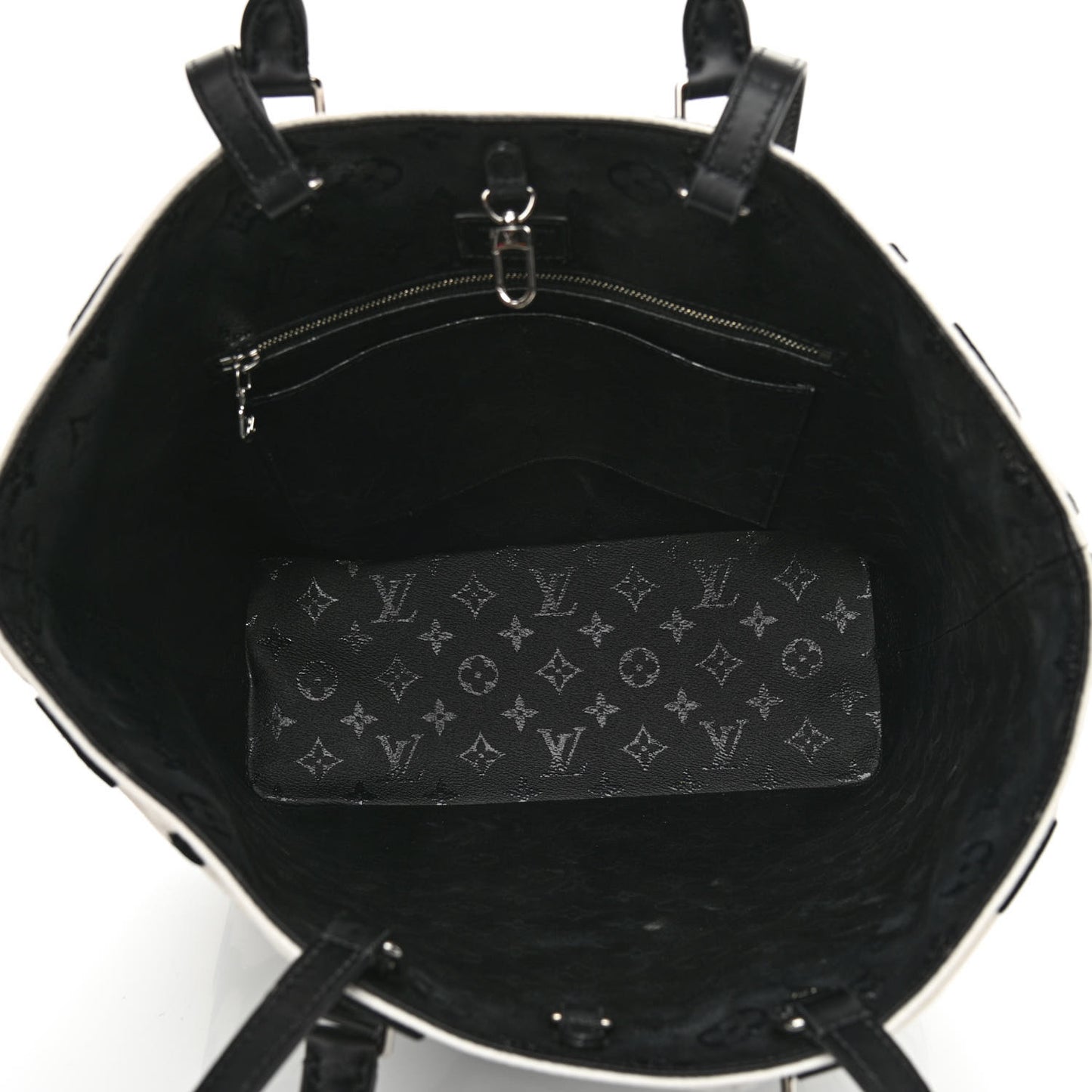 X UF Tufted Monogram Tufted Cabas White Black