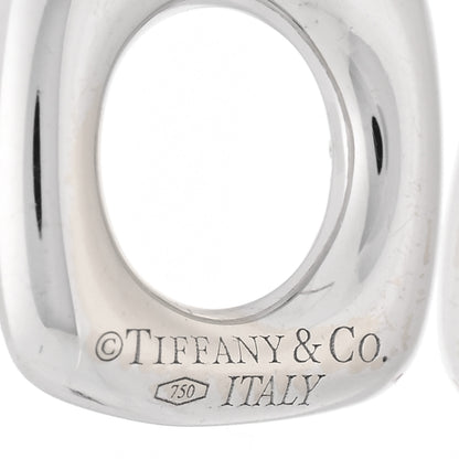 Tiffany 18K White Gold Diamond Cushion Drop Earrings 4 of 4