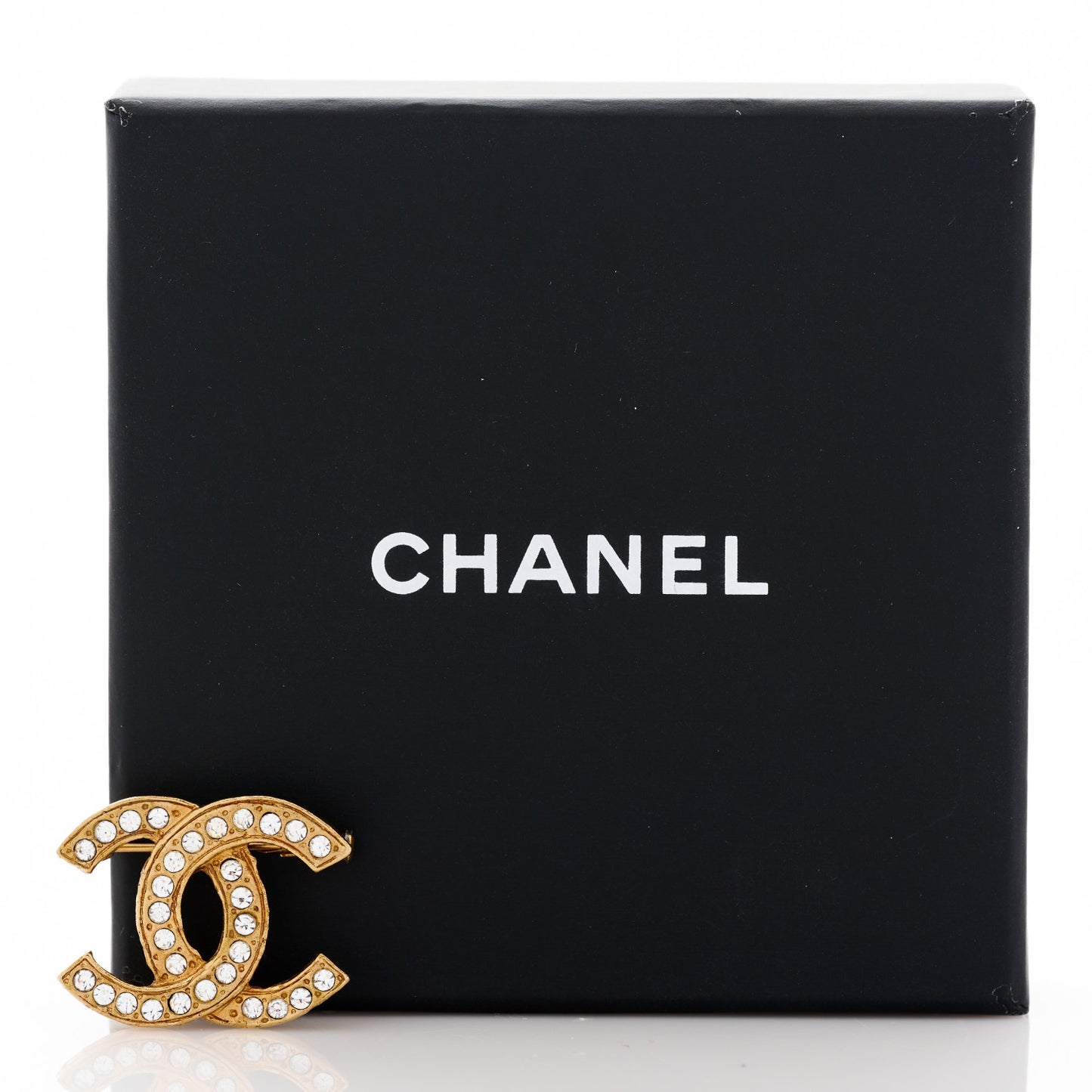 Crystal CC Brooch Gold