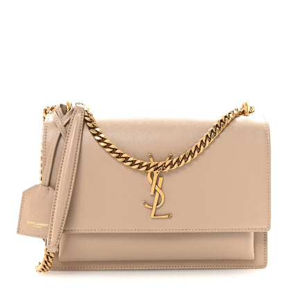 Saint Laurent Calfskin Medium Monogram Sunset Dark Beige 1 of 9