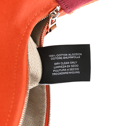Hermes Canvas Small Bride-A-Brac Pouch Orange Burgundy 8 of 8