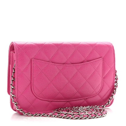 Chanel Caviar Quilted Wallet on Chain WOC Pink 2 of 13