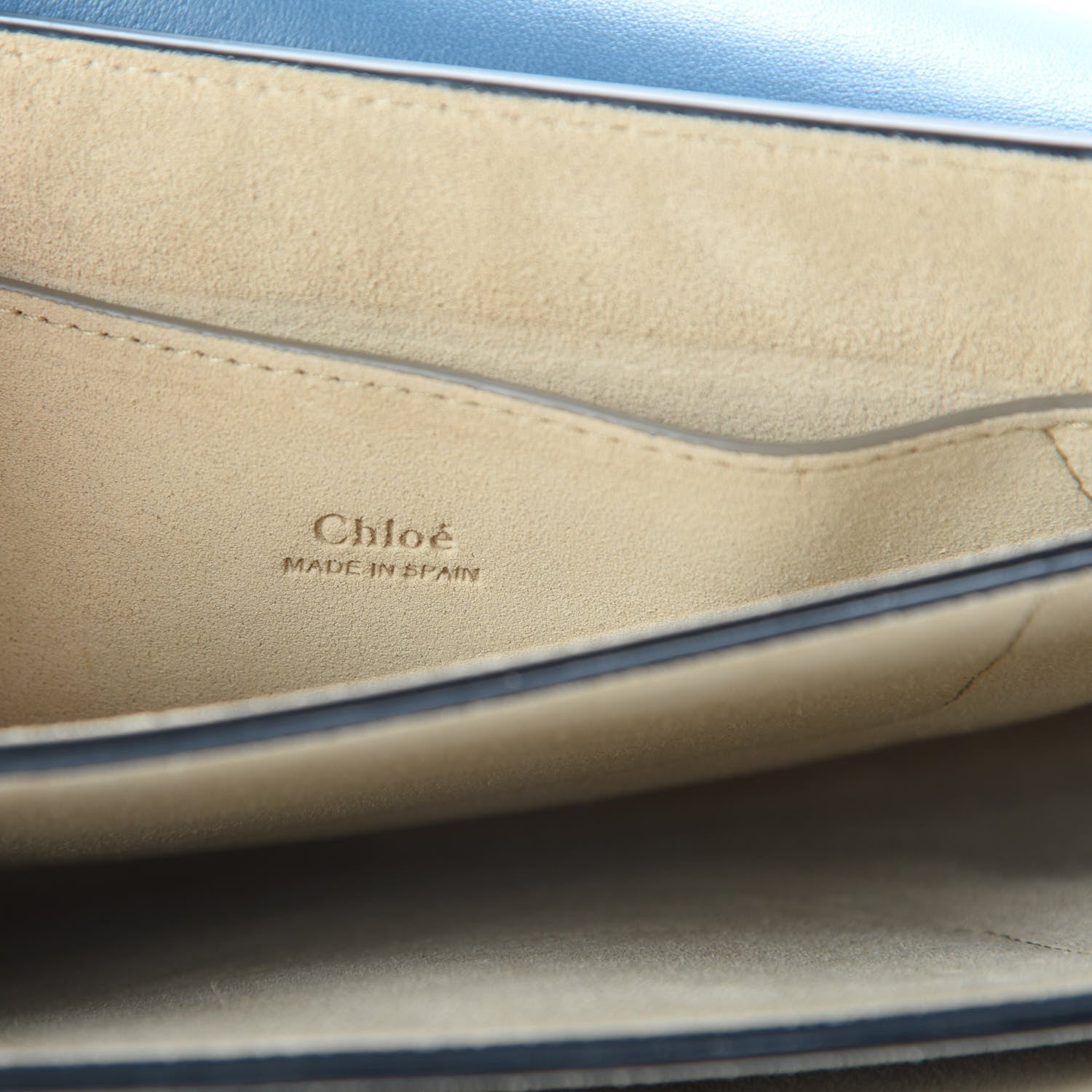 Chloe Suede Calfskin Small Faye Shoulder Bag Summer Blue Intense Green 6 of 12