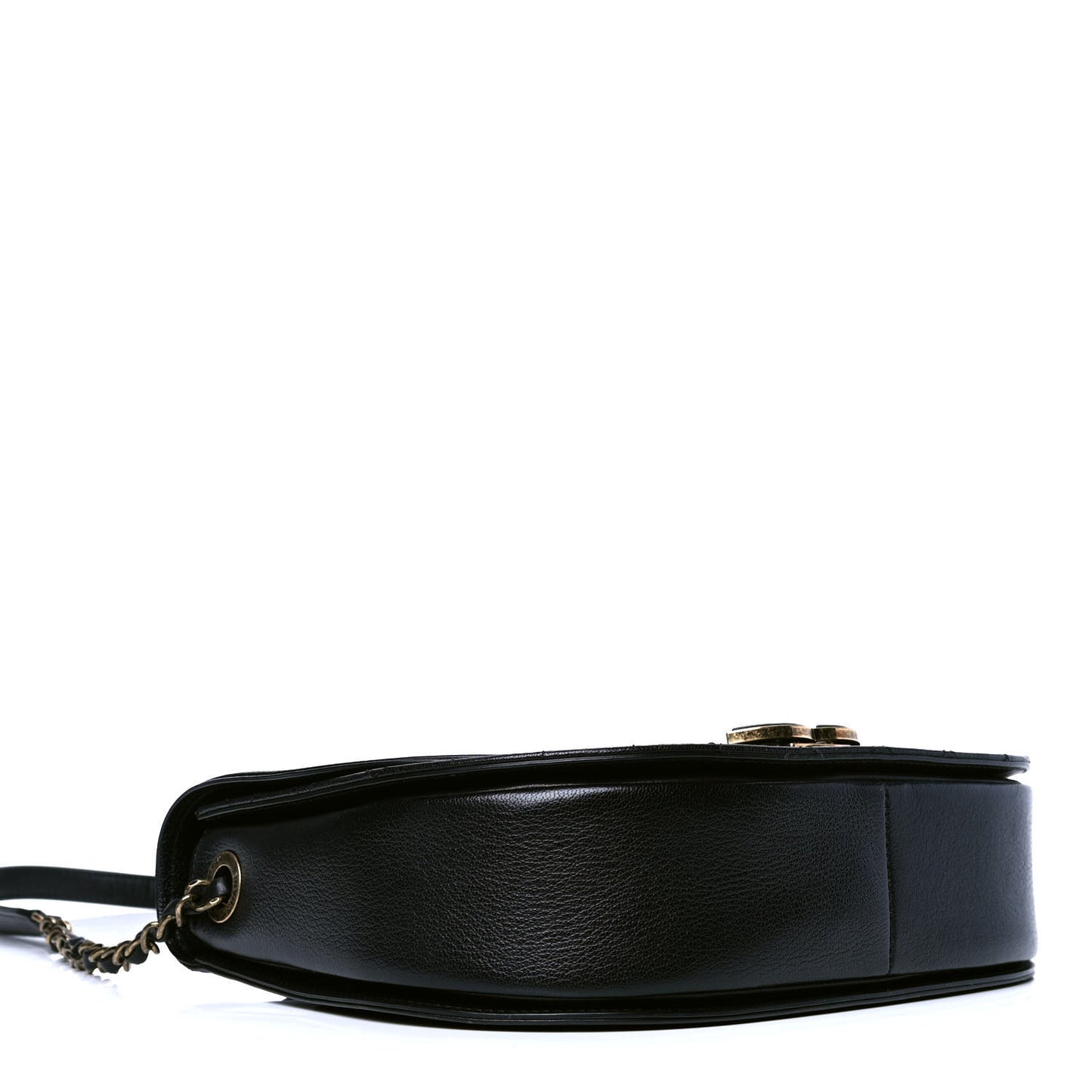 Shiny Calfskin Goatskin Quilted Medium Coco Curve Messenger Flap Black