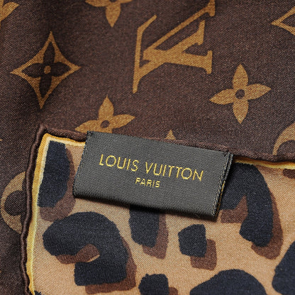 Louis Vuitton Silk Leopard Monogram Square Scarf 4 of 7