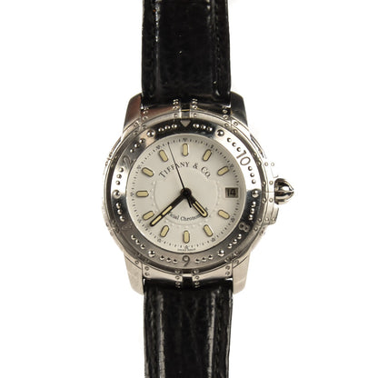 Tiffany Stainless Steel Calfskin 40mm Streamerica Quartz Watch 1 of 9
