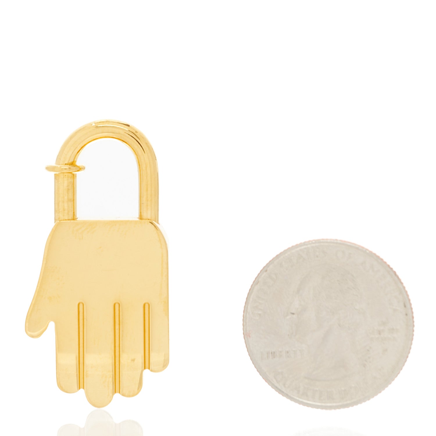 Hermes Gold Plated Annee De La Main Cadena Lock 2 of 4