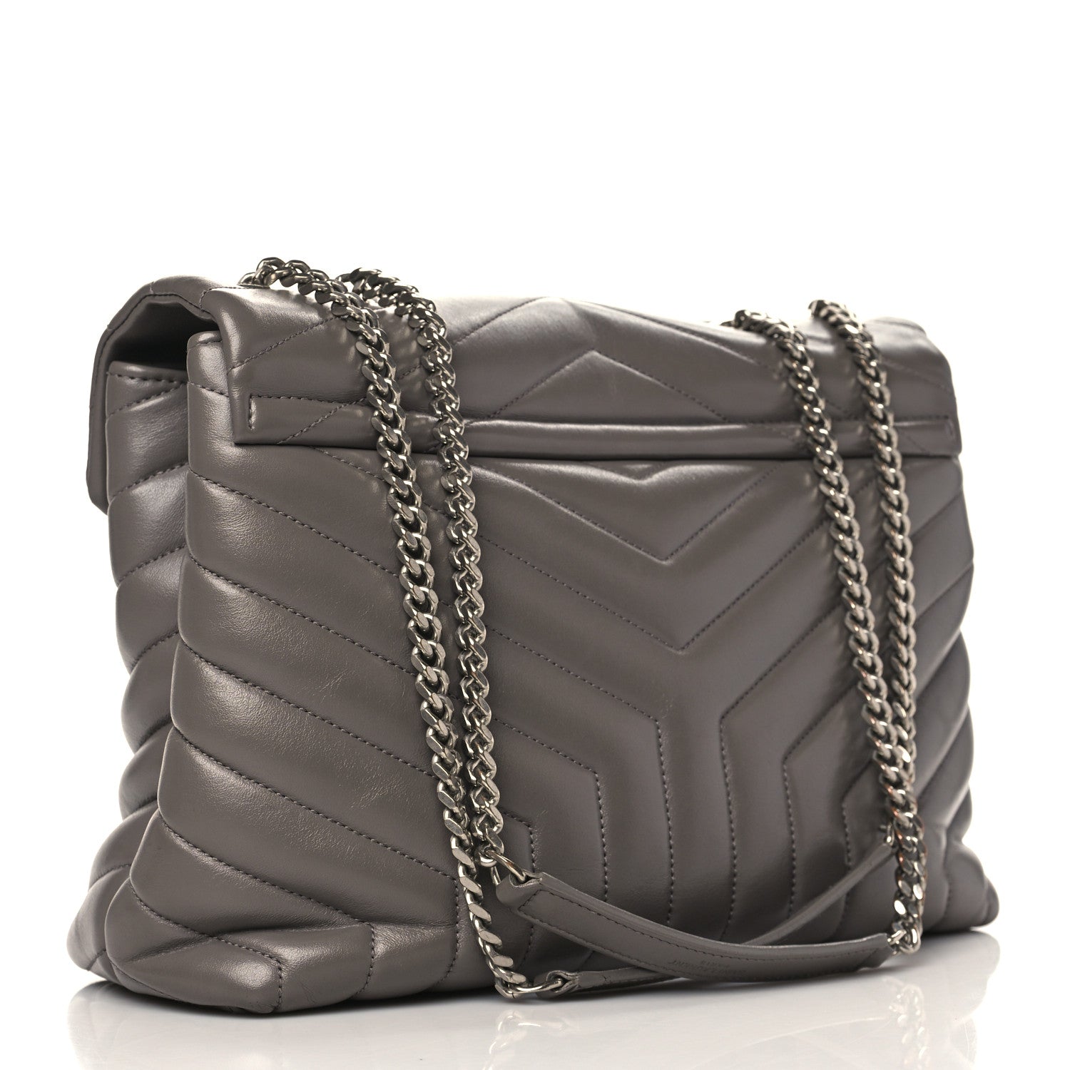 Saint Laurent Calfskin Y Quilted Monogram Medium Loulou Chain Satchel Fog 3 of 11