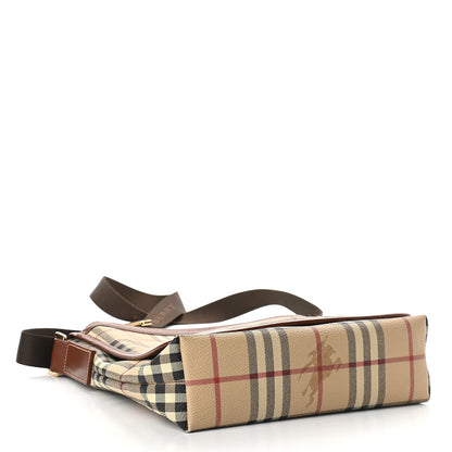 Burberry Haymarket Check Crossbody Messenger Bag Tan 3 of 8