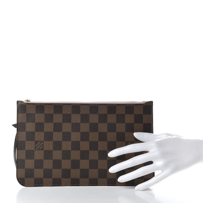Louis Vuitton Damier Ebene Neverfull MM GM Pochette Rose Ballerine 2 of 9