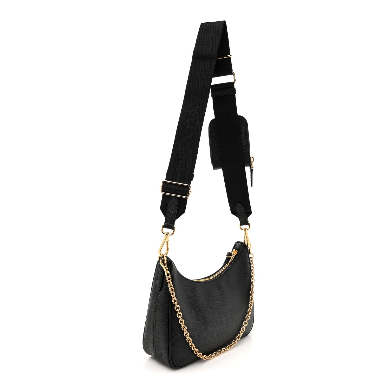 Prada Saffiano Lux Re-Edition 2005 Shoulder Bag Black 2 of 9