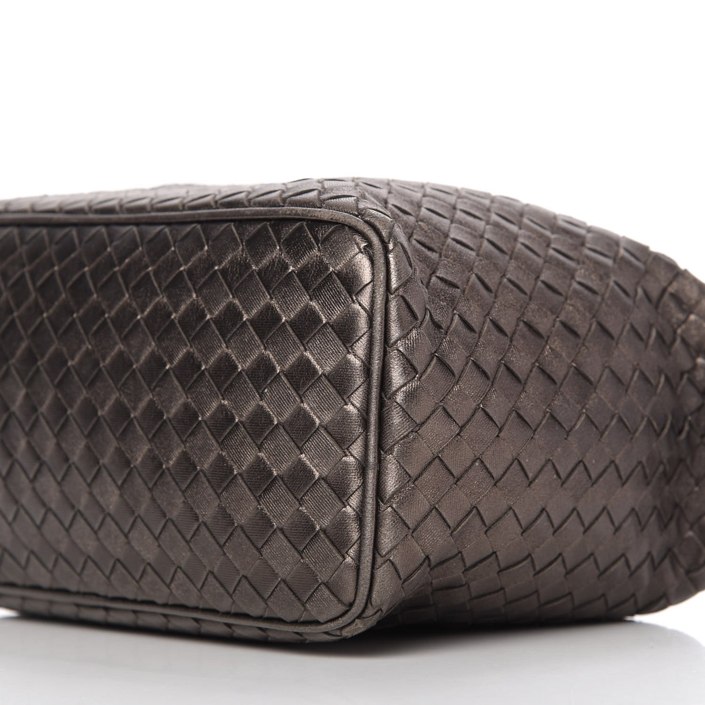 Metallic Nappa Intrecciato Small Shoulder Bag Steel