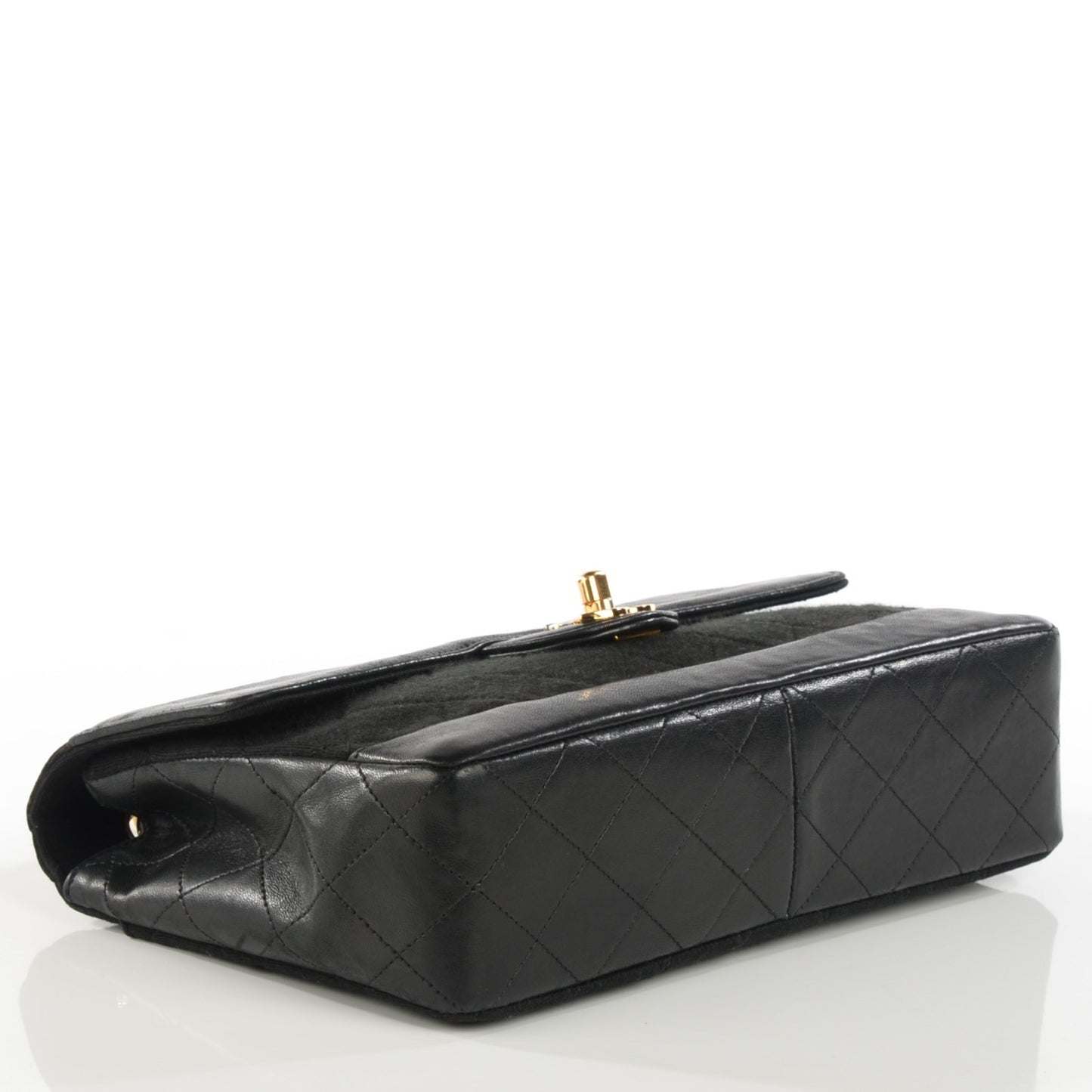 Lambskin Jersey Quilted Small Flap Black