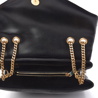 Saint Laurent Calfskin Y Quilted Monogram Medium Loulou Chain Satchel Black 5 of 10