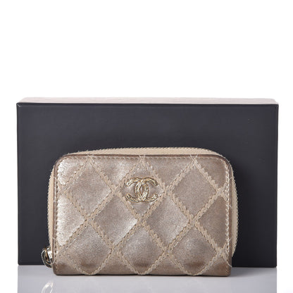 Chanel Metallic Lambskin Stitch Zip Coin Purse Gold 8 of 8