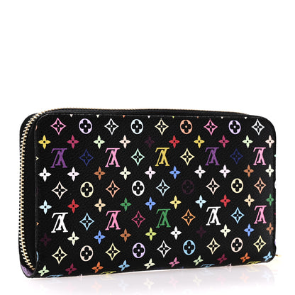 Louis Vuitton Monogram Multicolor Zippy Wallet Black Violet 3 of 9