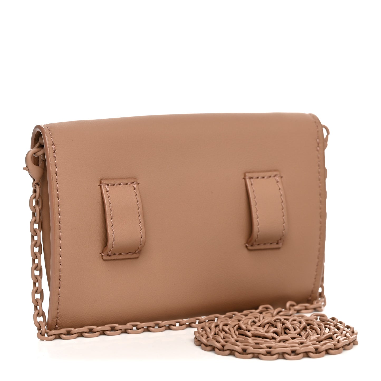 Ultra Matte Calfskin Nano Saddle Chain Pouch Rose Des Vents