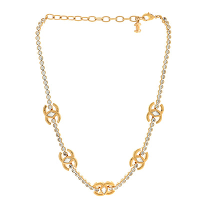 Chanel Metal Crystal CC Marquise Choker Gold 2 of 4