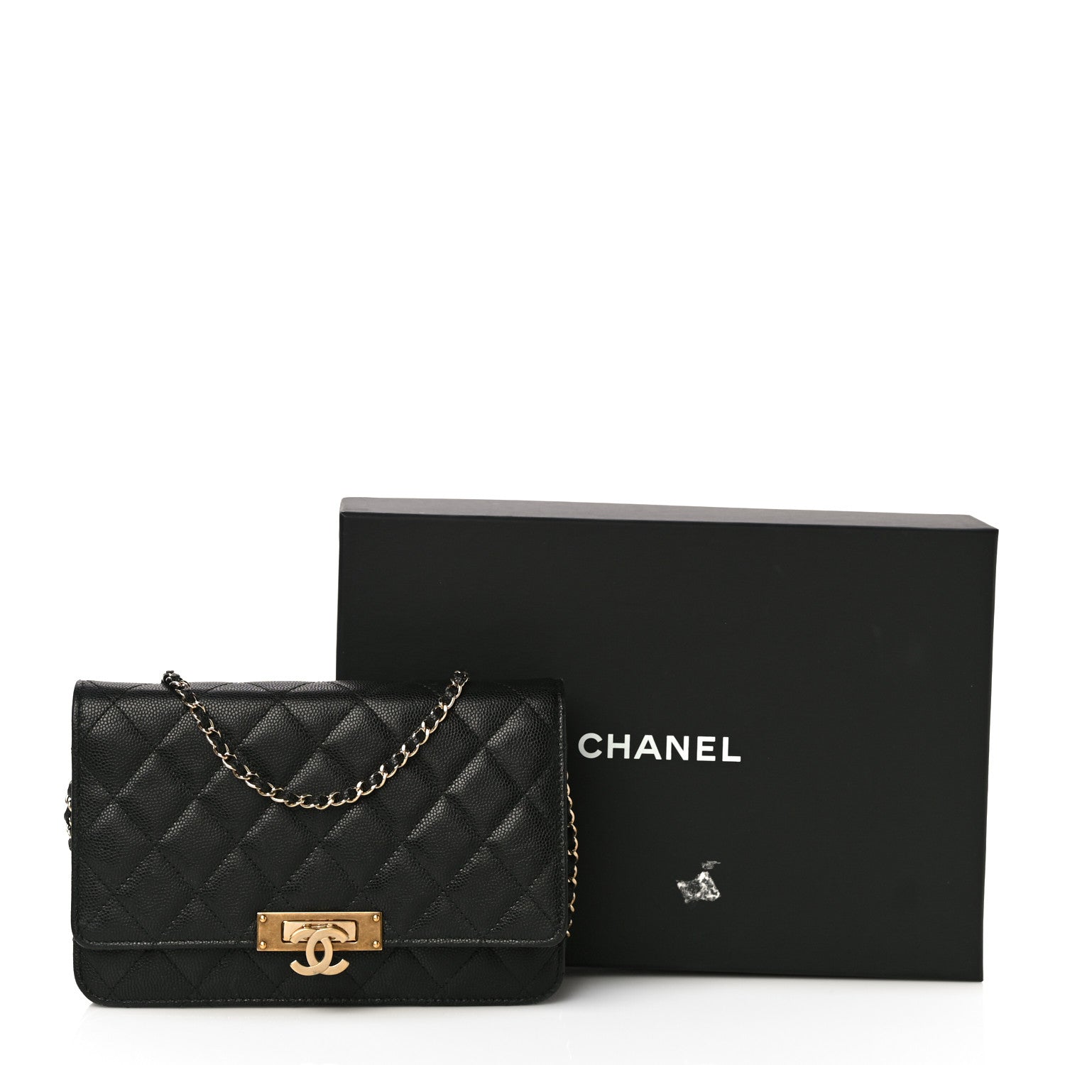 Chanel Caviar Quilted Golden Class Wallet On Chain WOC Black 13 of 13